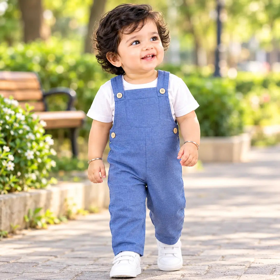Baby Boy Chambray Blue Dungaree