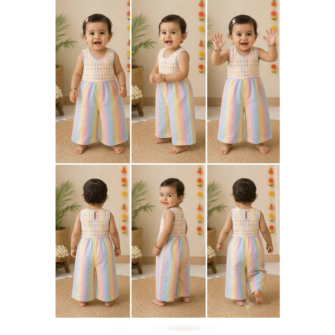 Baby Girl Pastel Rainbow Jumpsuit
