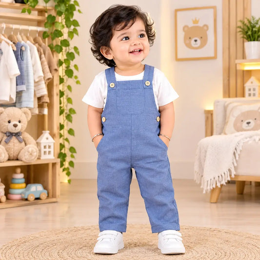 Baby Boy Chambray Blue Dungaree