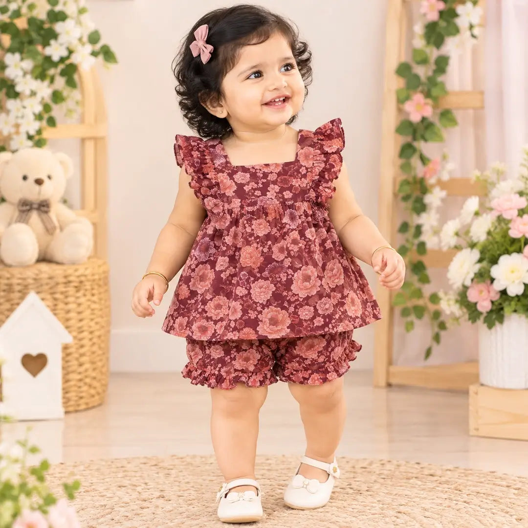 Baby Girl Floral Dress & Bloomer Set