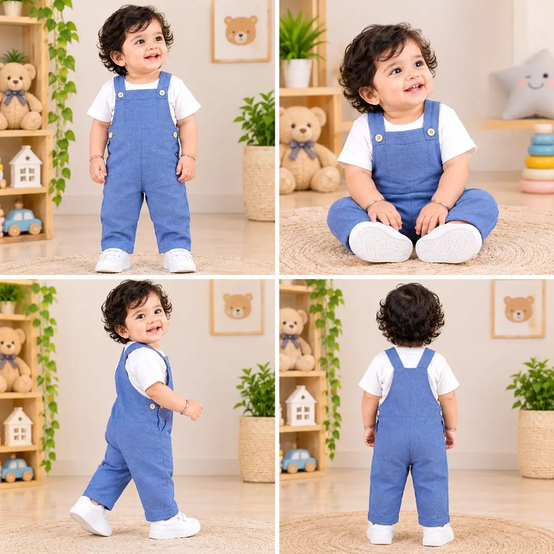 Baby Boy Chambray Blue Dungaree