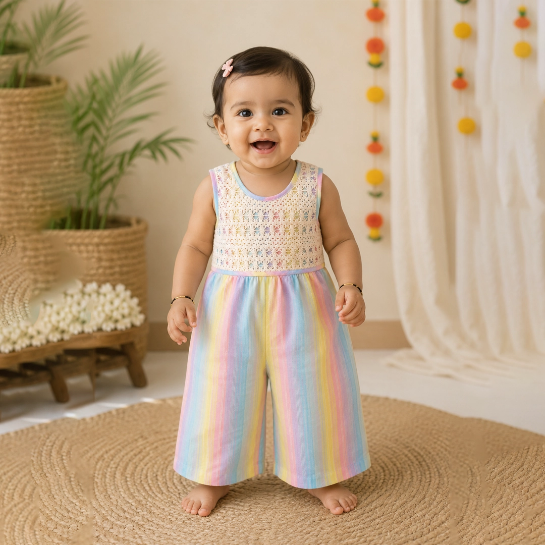 Baby Girl Pastel Rainbow Jumpsuit