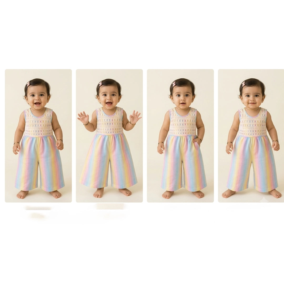 Baby Girl Pastel Rainbow Jumpsuit